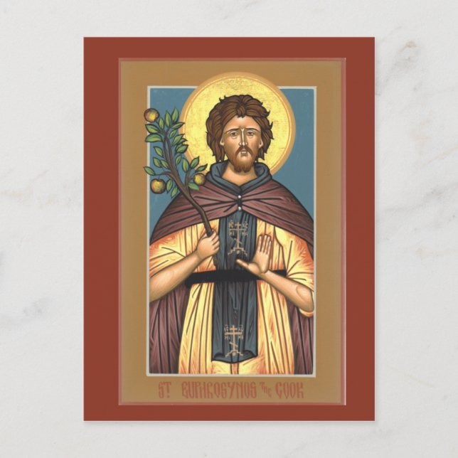 Saint Euphrosynos the Cook Prayer Card (Front)