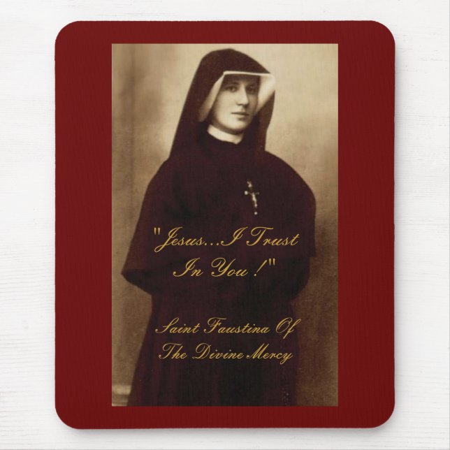 SAINT FAUSTINA OF THE DIVINE MERCY MOUSE MAT (Front)