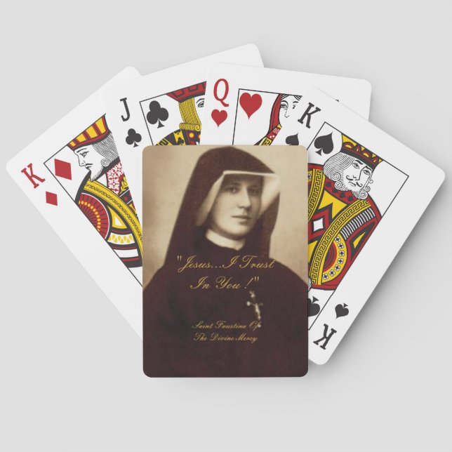 SAINT FAUSTINA OF THE DIVINE MERCY PLAYING CARDS (Back)