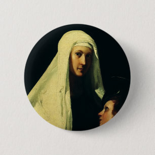 Saint Frances of Rome Guardian Angel Fine Art 6 Cm Round Badge