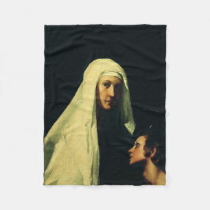 Saint Frances of Rome Guardian Angel Fine Art Fleece Blanket