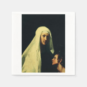 Saint Frances of Rome Guardian Angel Fine Art Napkin