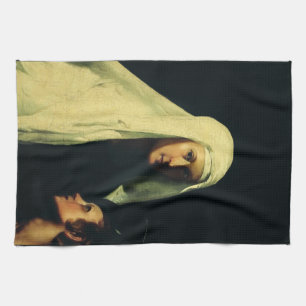 Saint Frances of Rome Guardian Angel Fine Art Tea Towel