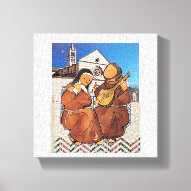 Saint Francis and Saint Clare of Assisi Canvas Print (Front)