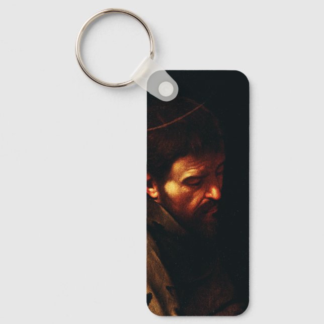 Saint Francis by Caravaggio Baroque Masterpiece Key Ring (Front)