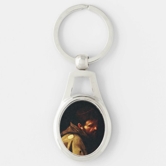 Saint Francis by Caravaggio Baroque Masterpiece Key Ring (Front)