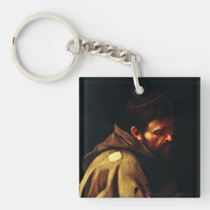 Saint Francis by Caravaggio Baroque Masterpiece Key Ring