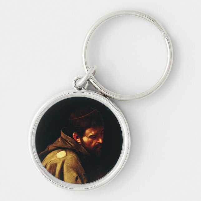 Saint Francis by Caravaggio Baroque Masterpiece Key Ring (Front)