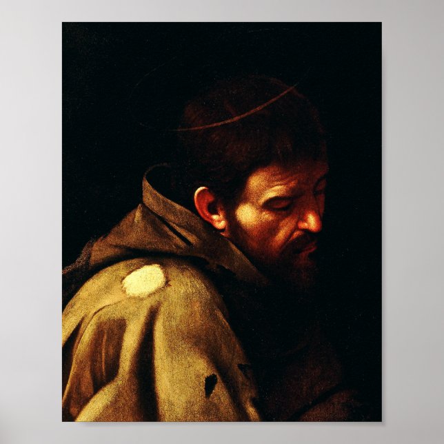 Saint Francis by Caravaggio Baroque Masterpiece Poster (Front)