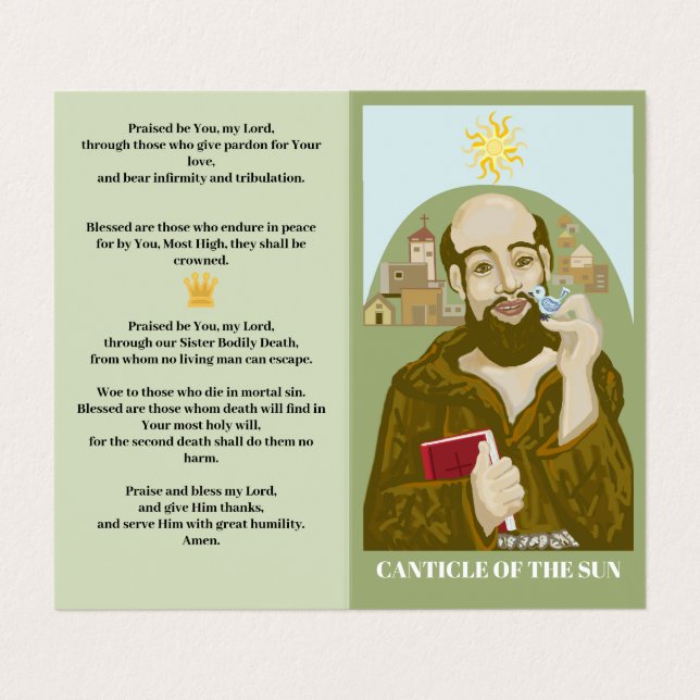 Saint Francis Canticle of the Sun Business Card (Outside Unfolded)