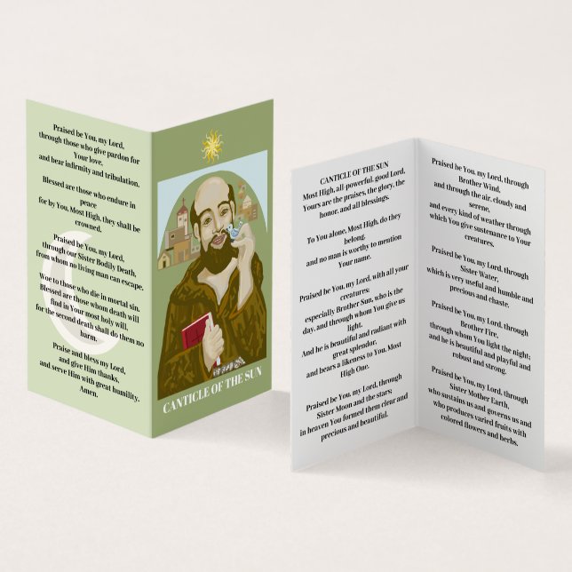 Saint Francis Canticle of the Sun Business Card (Inside and Outside)