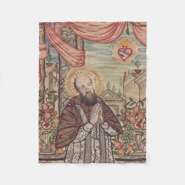 Saint Francis de Sales Bishop of Geneva Fleece Blanket (Front)