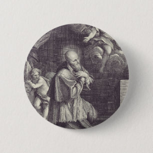 Saint Francis de Sales Black and White Art 6 Cm Round Badge