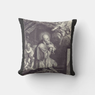 Saint Francis de Sales Black and White Art Cushion