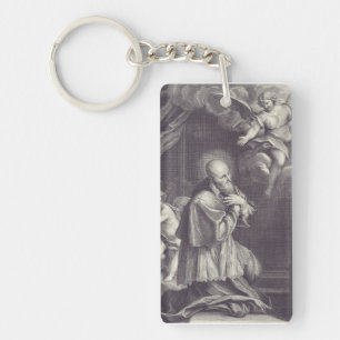 Saint Francis de Sales Black and White Art Key Ring