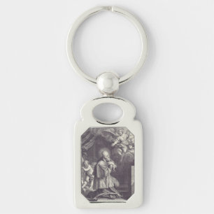 Saint Francis de Sales Black and White Art Key Ring