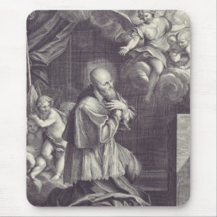 Saint Francis de Sales Black and White Art Mouse Mat