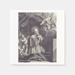 Saint Francis de Sales Black and White Art Napkin