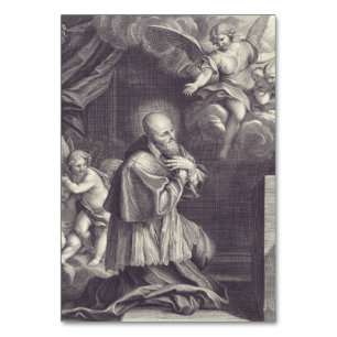 Saint Francis de Sales Black and White Art Table Number