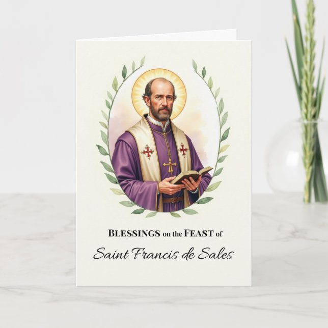 Saint Francis de Sales Feast Day Blessings Card (Front)