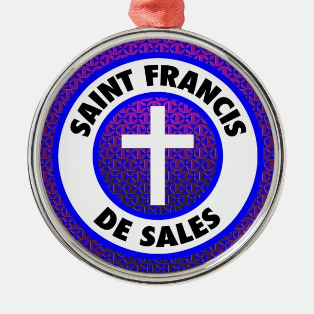Saint Francis de Sales Metal Tree Decoration (Front)