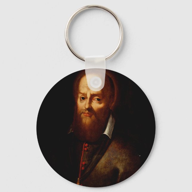 Saint Francis de Sales The Gentle Doctor Fine Art  Key Ring (Front)