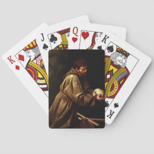Saint Francis in Prayer (Christian) (Caravaggio) Playing Cards