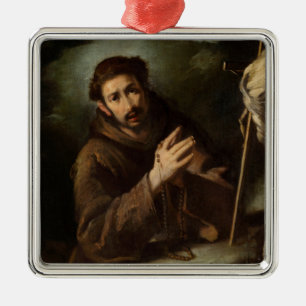Saint Francis in Prayer (Christian Faith) Metal Tree Decoration