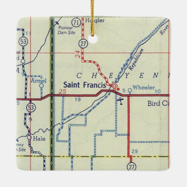 Saint Francis Kansas  Ceramic Ornament (Back)