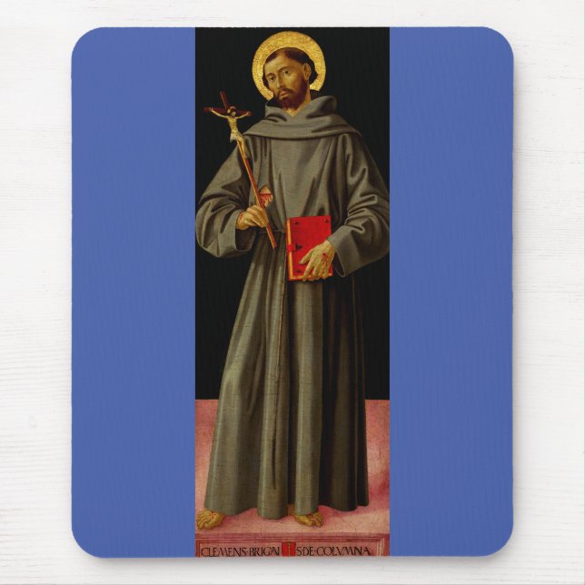 Saint Francis of Assisi by Antoniazzo Romano Mouse Mat (Front)