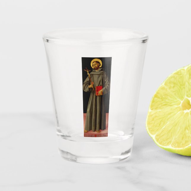Saint Francis of Assisi by Antoniazzo Romano Shot Glass (Front)