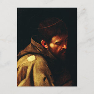 Saint Francis of Assisi by Caravaggio Baroque Art Postcard