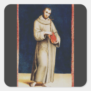 Saint Francis of Assisi by Raphael Renaissance Art Square Sticker