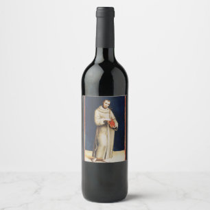 Saint Francis of Assisi by Raphael Renaissance Art Wine Label