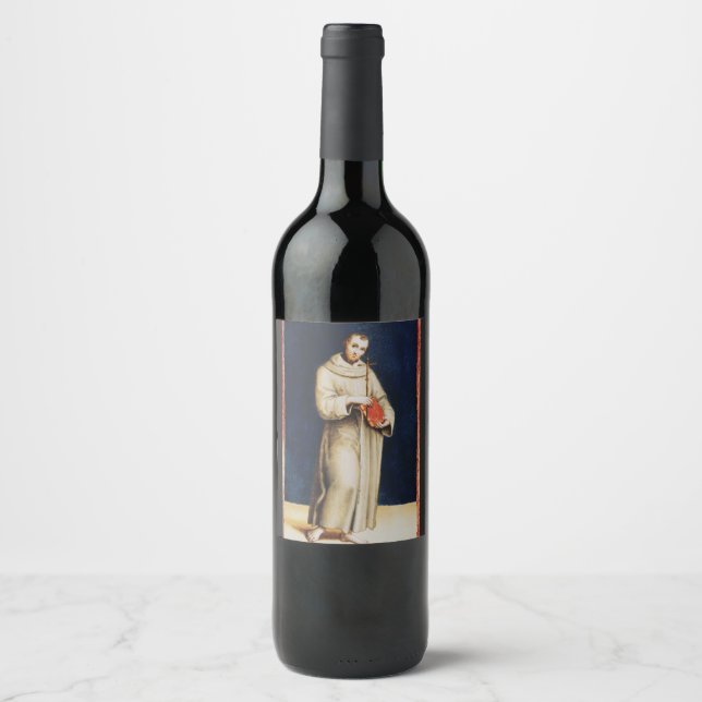 Saint Francis of Assisi by Raphael Renaissance Art Wine Label (Front)