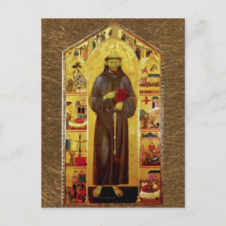 Saint Francis of Assisi Mediaeval Icon Postcard