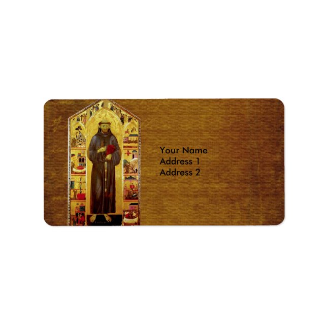 Saint Francis of Assisi Mediaeval Iconography Label (Front)