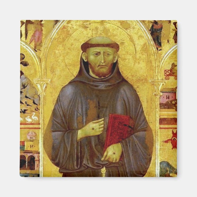 Saint Francis of Assisi Mediaeval Iconography Magnet (Front)