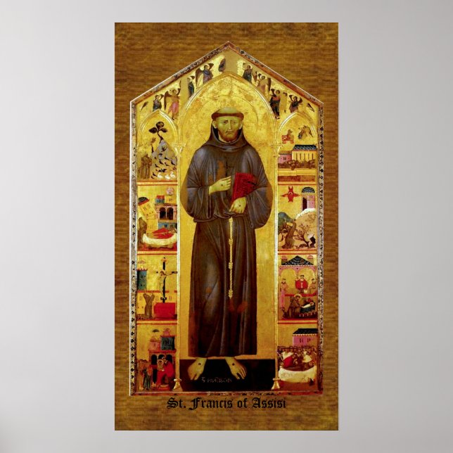 Saint Francis of Assisi Medieval Iconography Poster (Front)