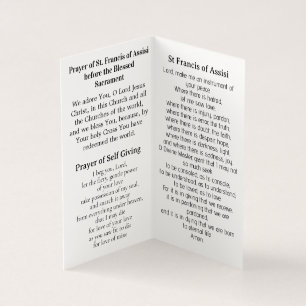 Saint Francis of Assisi Prayer Card 