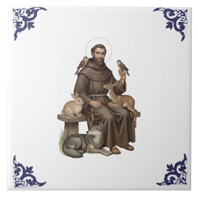 Saint Francis of Assisi Religious Tile (Front)