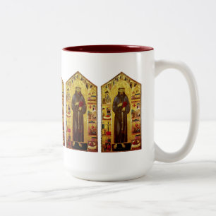 Saint Francis of Assisi Renaissance Two-Tone Coffee Mug