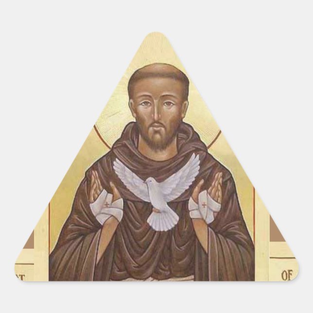 saint Francis of AssisiSticker Triangle Sticker (Front)