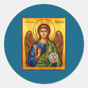 Saint Gabriel The Archangel Eastern Orthodox Byzan Classic Round Sticker