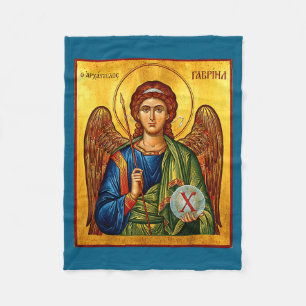 Saint Gabriel The Archangel Eastern Orthodox Byzan Fleece Blanket