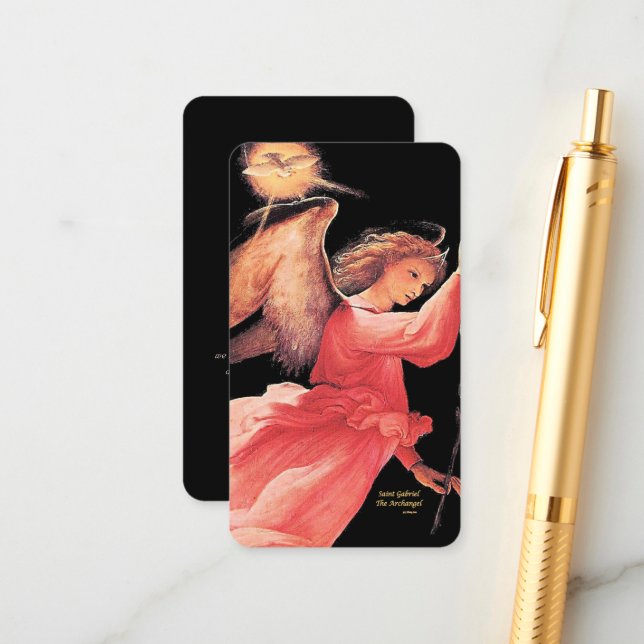 Saint Gabriel the Archangel with Prayer Enclosure Card (Front/Back In Situ)