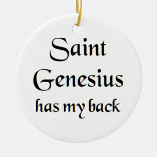 saint genesius ceramic tree decoration