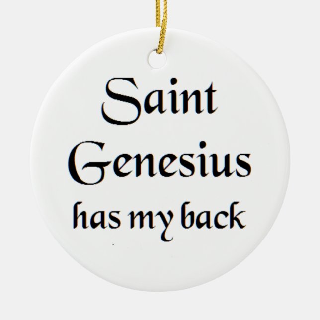 saint genesius ceramic tree decoration (Front)