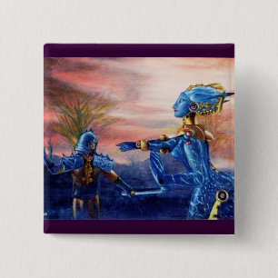 SAINT GEORGE AND ALIEN DRAGON 15 CM SQUARE BADGE
