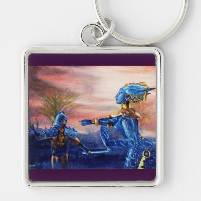 SAINT GEORGE AND ALIEN DRAGON KEY RING (Front)